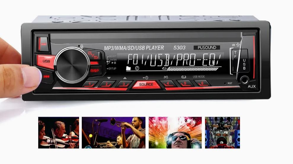 Single DIN Bluetooth Car Stereo MP3 Player – FM Radio, USB, SD Card & AUX Car Audio Receiver